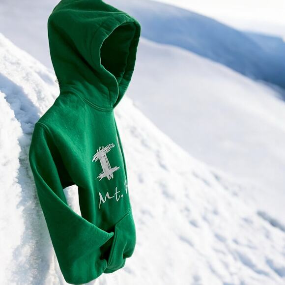 I Love Mount Rainier Bright Green Hoodie Sweatshirt With Front Pocket Kid Size M - Picture 6 of 9